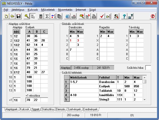 Tippek �s sz�k�t�si lehet�s�gek